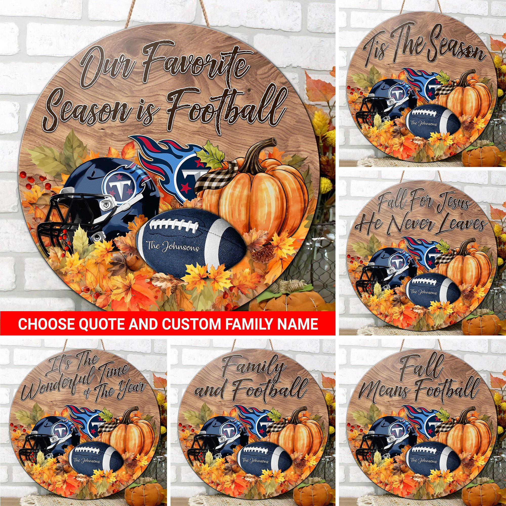 Tennessee Titans Shape Wooden Sign Custom Your Family Name And Choose Your Quotes, Sport Sign, Sport Gifts For Fan, Home Decorations EHIVM-59899